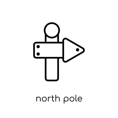 Kuzey Kutbu simgesi. Modaya uygun modern düz doğrusal vektör Kuzey Kutbu simgesi ince çizgi Noel koleksiyon, Anahat vektör çizim beyaz arka plan üzerinde