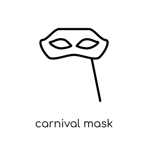 Ícone Máscara Carnaval Ícone Máscara Carnaval Vetorial Linear Plana Moderna — Vetor de Stock
