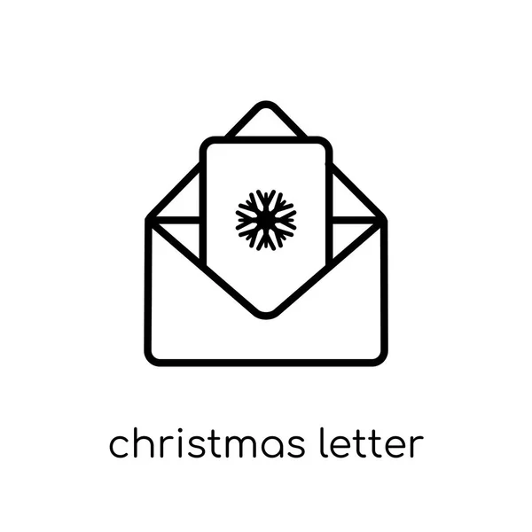 Icono Carta Navidad Moderno Moderno Vector Lineal Plano Navidad Letra — Vector de stock