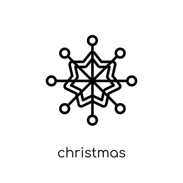 Boże Narodzenie Ikona Śnieżynki Modny Nowoczesny Liniowych Płaskich Wektor Bożego — Wektor stockowy