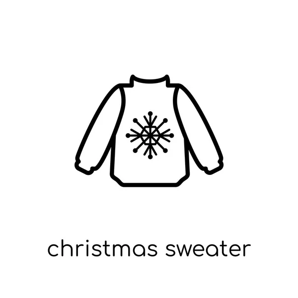 Boże Narodzenie Ikony Sweter Modny Nowoczesny Liniowych Płaskich Wektor Christmas — Wektor stockowy