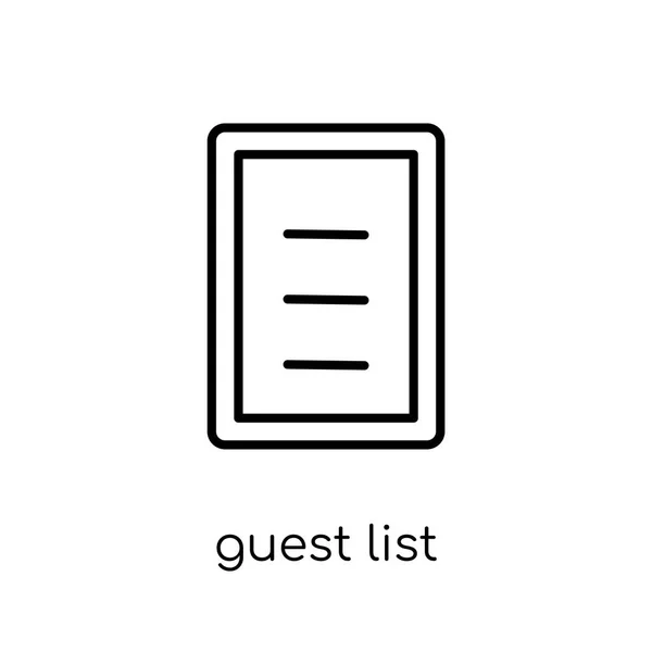 Gästelistensymbol Trendige Moderne Flache Lineare Vektor Gästeliste Symbol Auf Weißem — Stockvektor