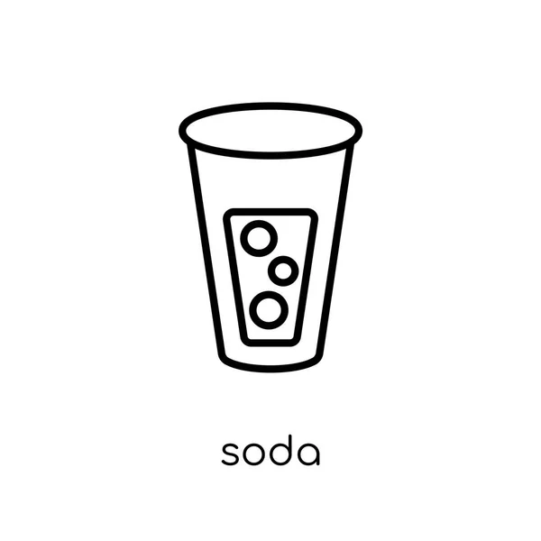 Soda Icon Trendy Modern Flat Linear Vector Soda Icon White — Stock Vector