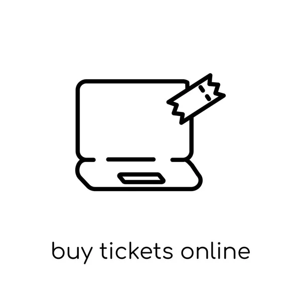Tickets Online Kaufen Trendige Moderne Flache Lineare Vektor Kaufen Tickets — Stockvektor