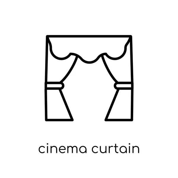 Κινηματογράφος Κουρτίνα Εικονίδιο Μοντέρνα Σύγχρονη Επίπεδη Γραμμική Διάνυσμα Κινηματογράφος Κουρτίνα — Διανυσματικό Αρχείο