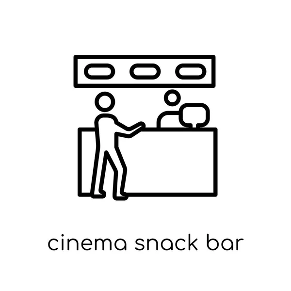 Cinema Snack Bar Ícone Vetor Linear Plano Moderno Moda Cinema —  Vetores de Stock