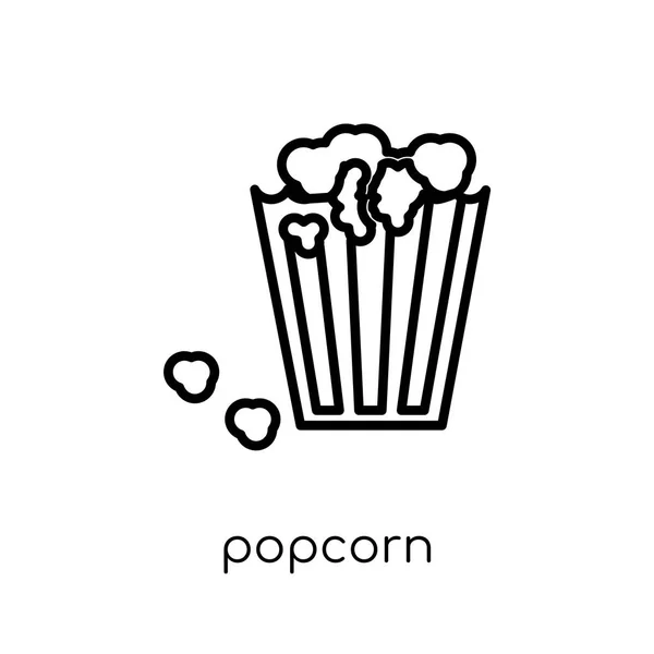 Popcorn Icon Trendy Modern Flat Linear Vector Popcorn Icon White — Stock Vector