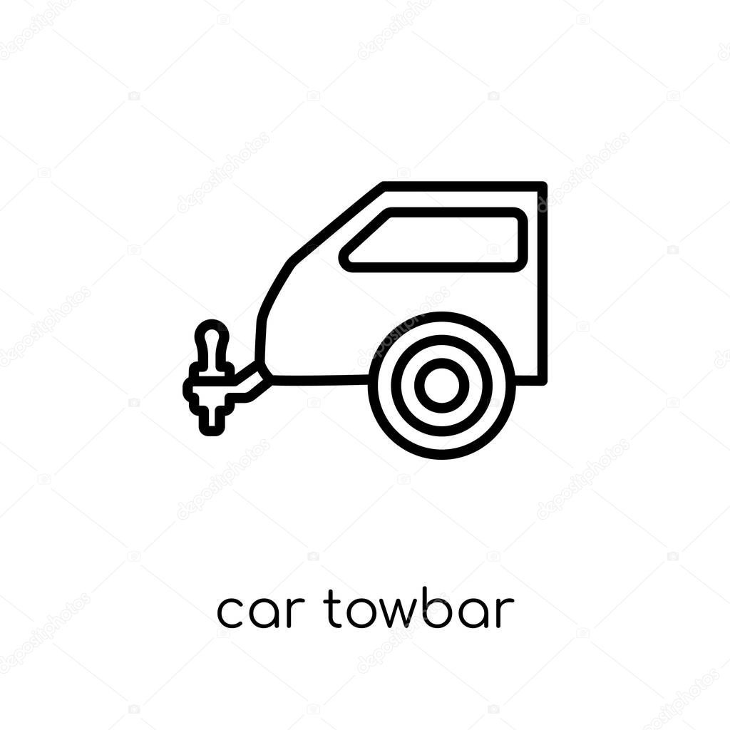 car towbar icon. Trendy modern flat linear vector car towbar icon on white background from thin line Car parts collection, outline vector illustration