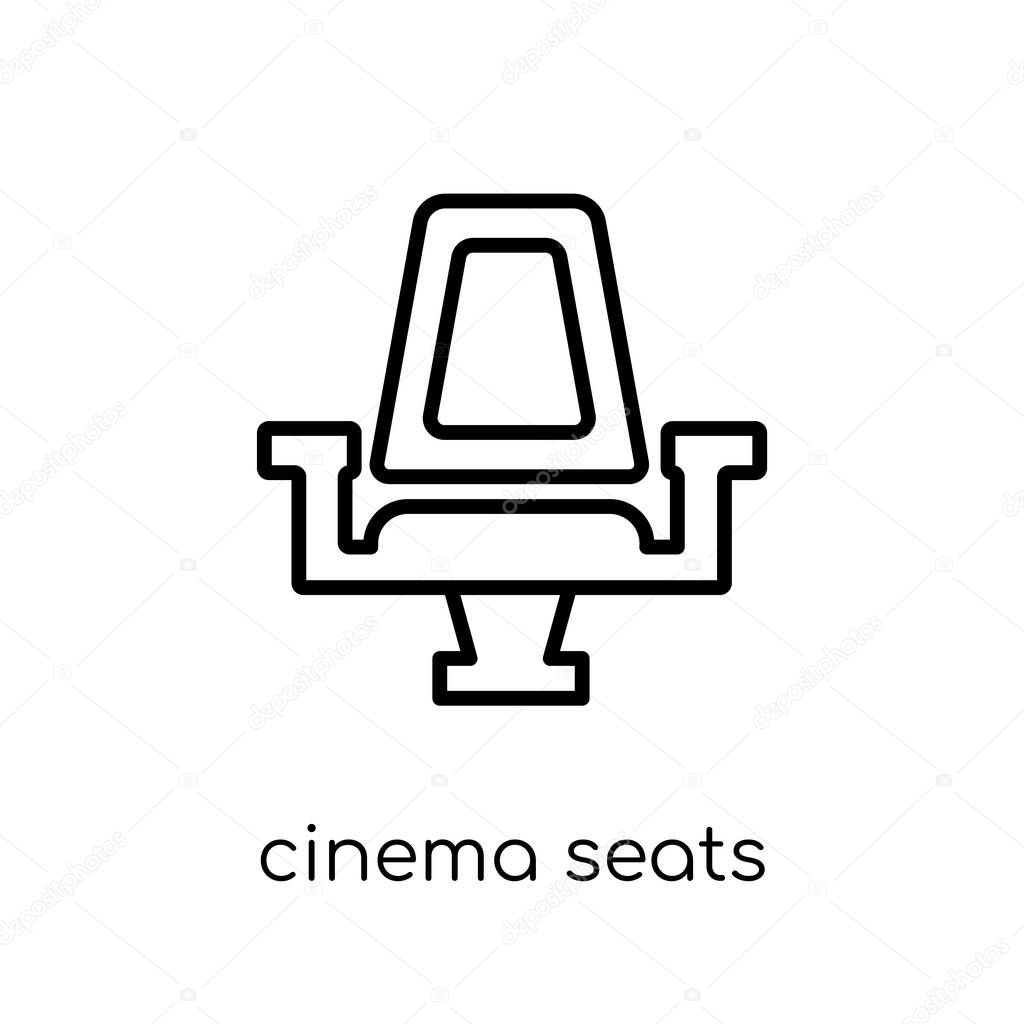 Cinema seats icon. Trendy modern flat linear vector Cinema seats icon on white background from thin line Cinema collection, editable outline stroke vector illustration
