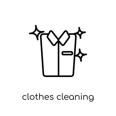 Temizleme simgesini giysiler. Modaya uygun modern düz doğrusal vektör giyim 