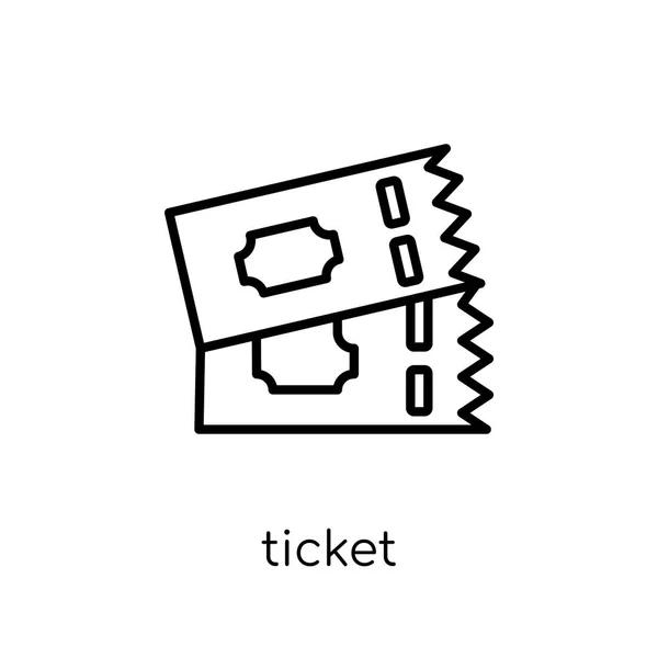 Значок Билета Модный Современный Плоский Линейный Вектор Значок Билета Белом — стоковый вектор