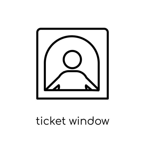 Ticketfenster Symbol Trendige Moderne Flache Lineare Vektor Ticketfenster Symbol Auf — Stockvektor