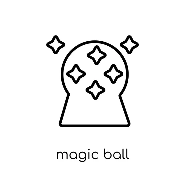 Magic Ball Icon Trendy Modern Flat Linear Vector Magic Ball — Stock Vector