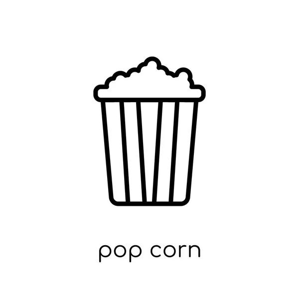 Icono Maíz Pop Moderno Moderno Vector Lineal Plano Pop Corn — Archivo Imágenes Vectoriales