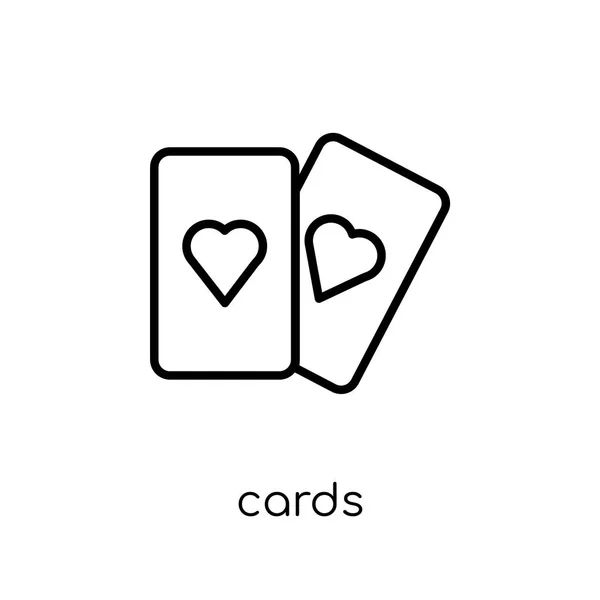 Icono Tarjetas Icono Moderno Moderno Tarjetas Vectoriales Lineales Planas Sobre — Vector de stock