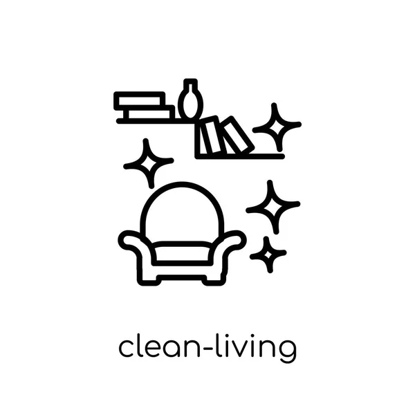 Clean Living Ikone Trendige Moderne Flache Lineare Vektor Clean Living — Stockvektor