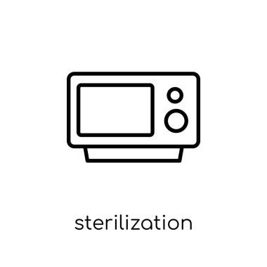 sterilization icon. Trendy modern flat linear vector sterilization icon on white background from thin line Cleaning collection, editable outline stroke vector illustration clipart