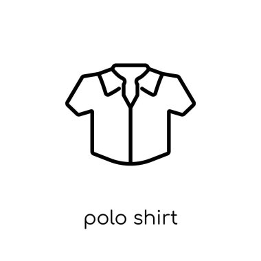 polo gömlek simgesi. Modaya uygun modern düz doğrusal vektör polo gömlek simgesini ince çizgi kıyafetler koleksiyonundan, Anahat vektör çizim beyaz arka plan üzerinde