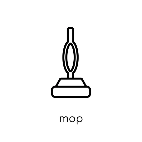 Wischmopp Symbol Trendiges Modernes Flaches Lineares Vektormop Symbol Auf Weißem — Stockvektor