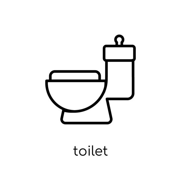 厕所图标 时尚现代平面线性向量厕所图标在白色背景从细线清洁收集 可编辑的轮廓笔划向量例证 — 图库矢量图片