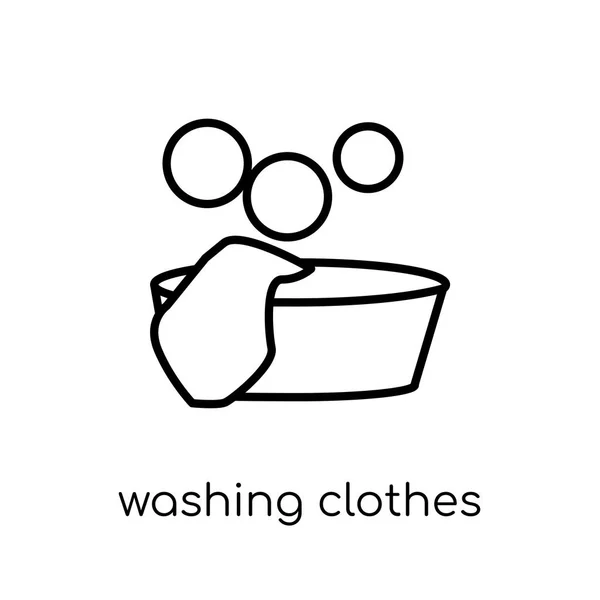 Wassen Kleding Pictogram Trendy Moderne Flat Lineaire Wassen Kleren Pictogram — Stockvector