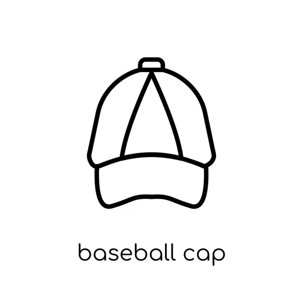 Значок Бейсболки Модный Современный Плоский Линейный Векторный Значок Бейсболки Белом — стоковый вектор