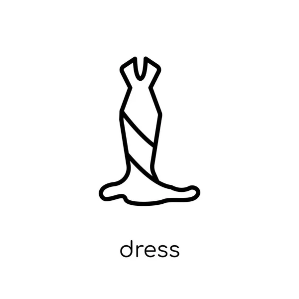 Kleid Symbol Trendige Moderne Flache Lineare Vektorkleid Ikone Auf Weißem — Stockvektor