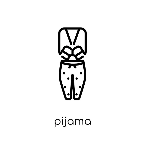 皮贾马图标 时尚现代平面线性向量 Pijama 图标在白色背景从细线衣服汇集 概述向量例证 — 图库矢量图片