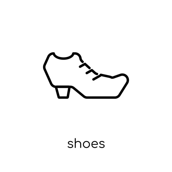 Icône Chaussures Tendance Moderne Plat Linéaire Vectoriel Chaussures Icône Sur — Image vectorielle