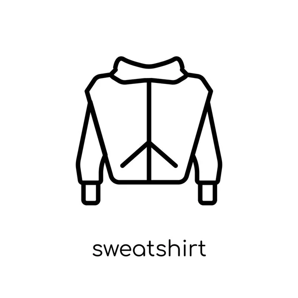 Sweatshirt Icon Trendy Modern Flat Linear Vector Sweatshirt Icon White — Stock Vector