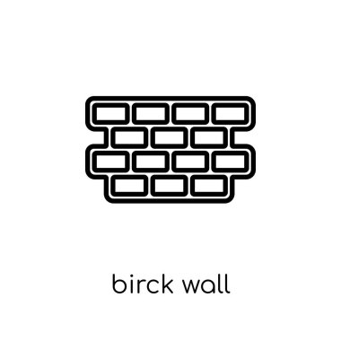 Birck duvar simgesi. Modaya uygun modern düz doğrusal vektör Birck duvar kutsal kişilerin resmi üstünde ince çizgi inşaat koleksiyonu, düzenlenebilir anahattı kontur vektör çizim beyaz arka plan