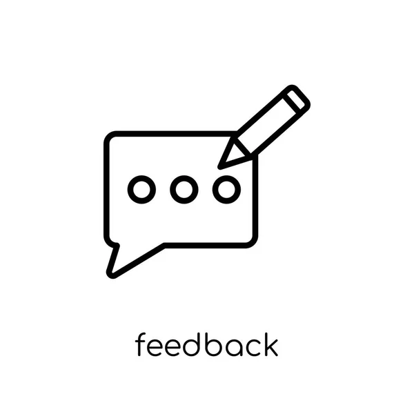 Feedback Icon Trendy Modern Flat Linear Vector Feedback Icon White — Stock Vector