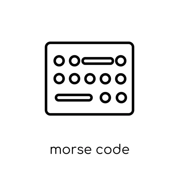 モールス符号アイコン 細い線通信コレクション 概要のベクトル図から白い背景のトレンディなモダンなフラット線形ベクトル モールス符号アイコン — ストックベクタ