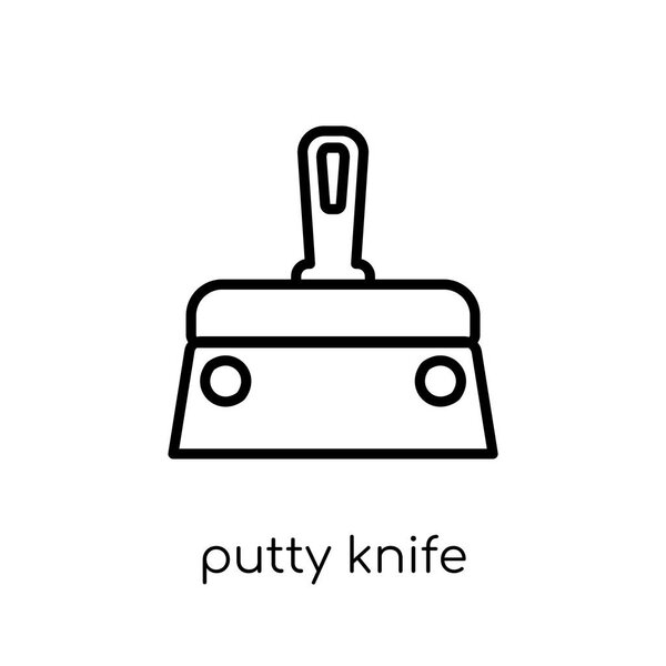 Putty knife icon. Trendy modern flat linear vector Putty knife icon on white background from thin line Construction collection, editable outline stroke vector illustration
