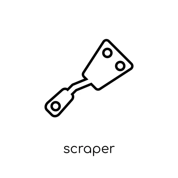 スクレーパーのアイコン 細い線建設コレクション 編集可能なアウトラインのストロークのベクトル図から白い背景のトレンディなモダンなフラット線形ベクトル スクレーパー アイコン — ストックベクタ