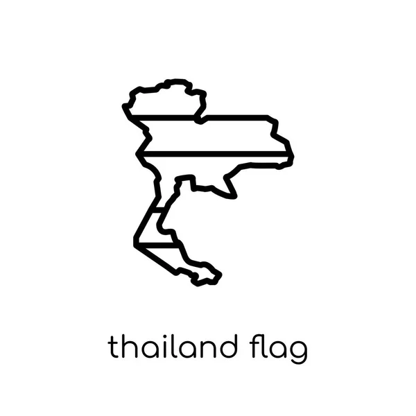 Icône Drapeau Thaïlande Tendance Moderne Plat Vecteur Linéaire Thaïlande Drapeau — Image vectorielle