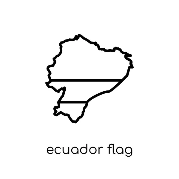 에콰도르의 아이콘입니다 트렌디한 플래그 컬렉션 가능한 스트로크 일러스트 션에서에서 배경에 — 스톡 벡터