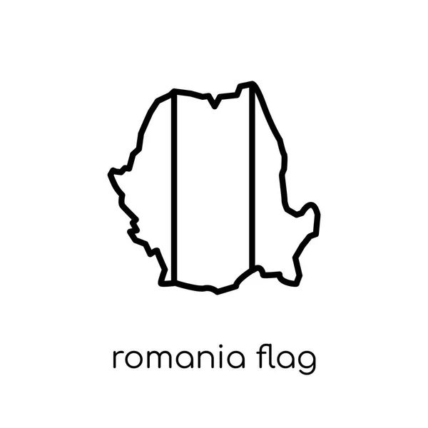 Die Rumänische Flagge Trendy Moderne Flache Lineare Vektor Rumänien Flagge — Stockvektor