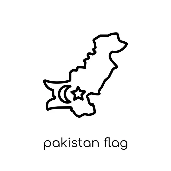 Icône Drapeau Pakistan Vecteur Linéaire Plat Moderne Tendance Icône Drapeau — Image vectorielle