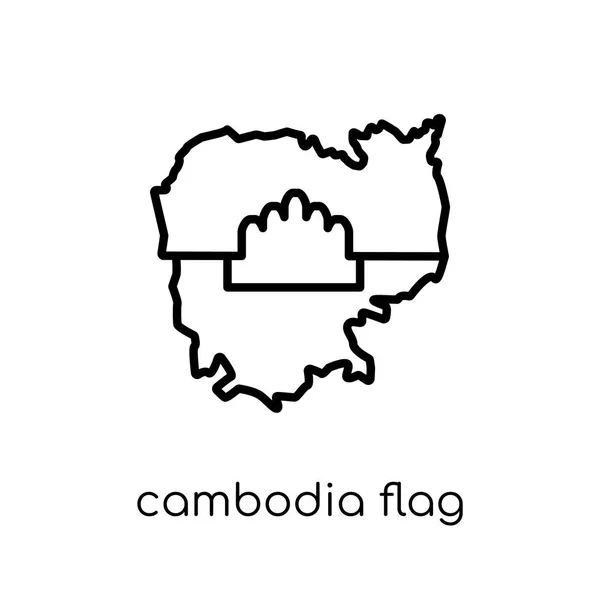 Icône Drapeau Cambodge Vecteur Linéaire Plat Moderne Tendance Icône Drapeau — Image vectorielle
