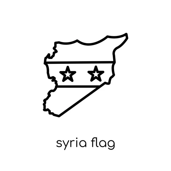 Icône Drapeau Syrien Vecteur Linéaire Plat Moderne Tendance Icône Drapeau — Image vectorielle