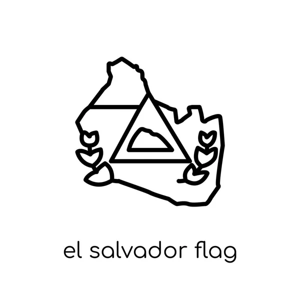 Salvador Icono Bandera Moderno Vector Lineal Plano Moderno Icono Bandera — Vector de stock