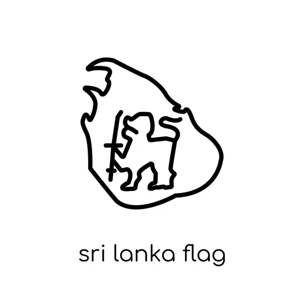 Icono Bandera Sri Lanka Moderno Vector Lineal Plano Moderno Icono — Vector de stock