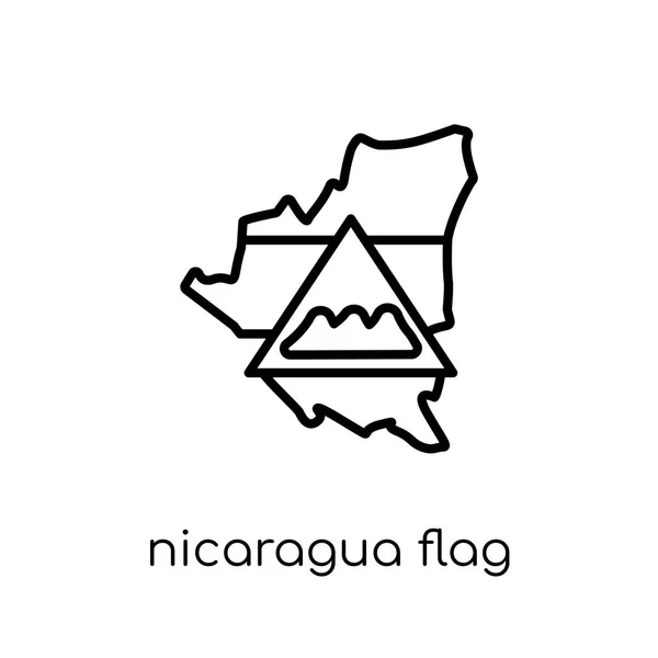 尼加拉瓜标志图标 时尚现代平面线性向量尼加拉瓜标志图标在白色背景从细线国家旗子汇集 可编辑的概述冲程向量例证 — 图库矢量图片