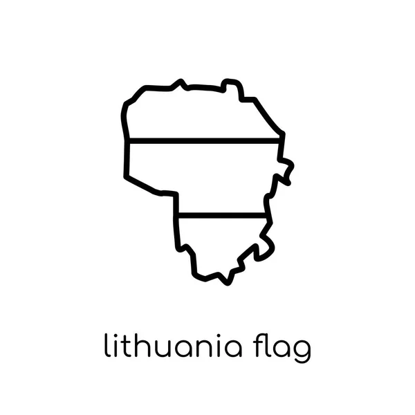 Lituania Icono Bandera Moderno Moderno Vector Lineal Plano Lituania Icono — Vector de stock