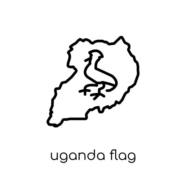 Uganda Flag Icon Trendy Modern Flat Linear Vector Uganda Flag — Stock Vector