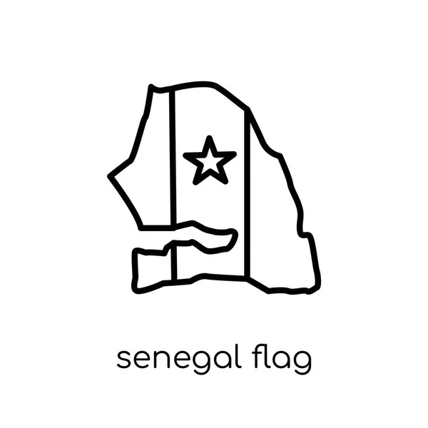 Senegal Icono Bandera Moderno Moderno Vector Lineal Plano Senegal Icono — Vector de stock