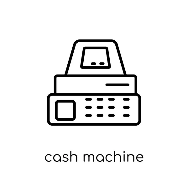 Cash Machine Ikonra Divatos Modern Lakás Lineáris Vektor Cash Machine — Stock Vector