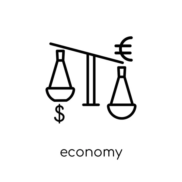 Icono Económico Moderno Moderno Vector Lineal Plano Icono Economía Sobre — Archivo Imágenes Vectoriales