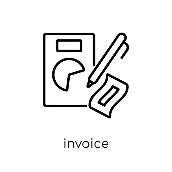 Invoice Icon Trendy Modern Flat Linear Vector Invoice Icon White — Stock Vector